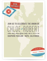 Map and Luggage Stamp Wedding Invitations