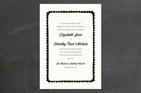 Simple Scallop Wedding Invitations