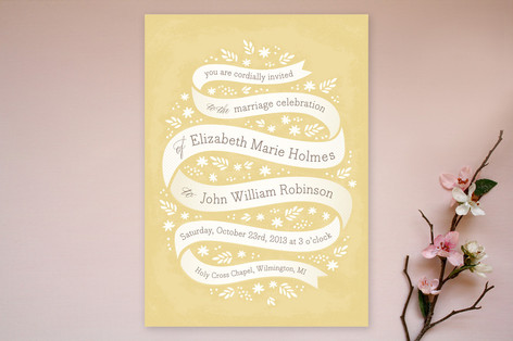 Ribbon + Field Wedding Invitations