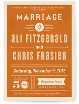 Vintage Retro Type Wedding Invitations