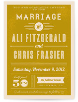 Vintage Retro Type Wedding Invitations