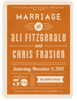 Vintage Retro Type Wedding Invitations