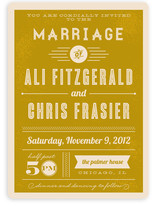 Vintage Retro Type Wedding Invitations