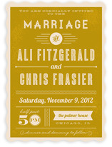 Vintage Retro Type Wedding Invitations