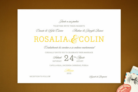 Traditional Tequila Wedding Invitations
