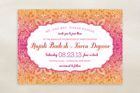 Mod Mehndi Wedding Invitations