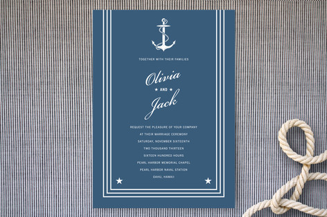 Navy Stars and Stripes Wedding Invitations