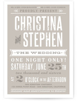 Woodtype Poster Wedding Invitations