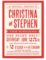 Woodtype Poster Wedding Invitations