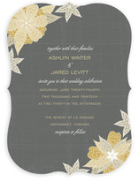 Charcoal and Floral Wedding Invitations