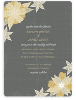 Charcoal and Floral Wedding Invitations