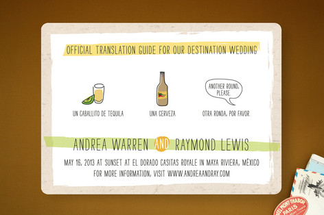 Translation Destination Wedding Invitations
