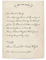 Vintage Letter Wedding Invitations