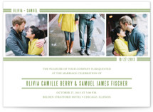 Metro Green Line Wedding Invitations