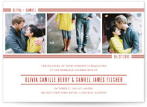 Metro Green Line Wedding Invitations