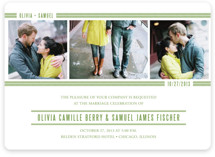Metro Green Line Wedding Invitations