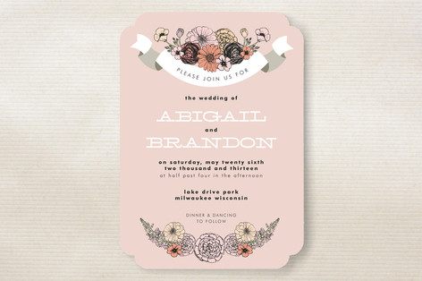 Antique Bouquet Wedding Invitations