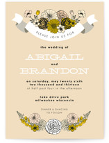 Antique Bouquet Wedding Invitations
