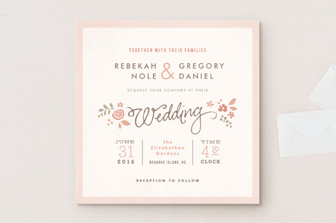 Pink Blossoms Wedding Invitations