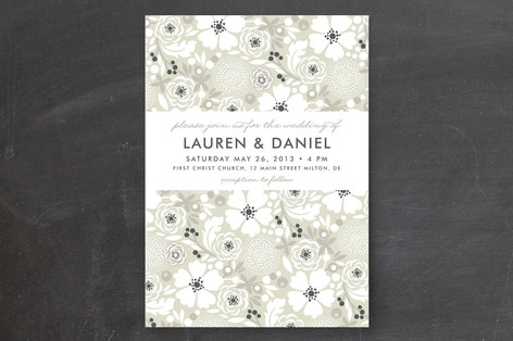 Simple Floral Wedding Invitations