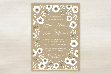 Kraft Florals Wedding Invitations
