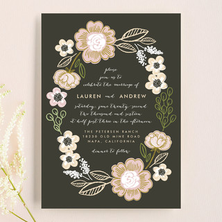 Botanical Wreath Wedding Invitations