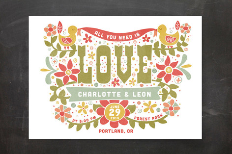 Woodstock All You Need Is Love Wedding Invitatio Minted Woodstock All You Need Is Love Wedding Invitations