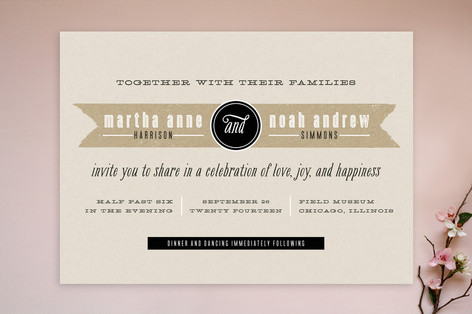 Kraft Label Wedding Invitations