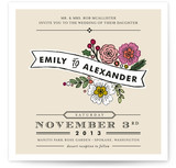 Wildflower Label Wedding Invitations