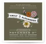 Wildflower Label Wedding Invitations