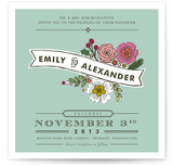Wildflower Label Wedding Invitations