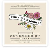 Wildflower Label Wedding Invitations