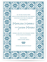 Block Printed Tile Wedding Invitations