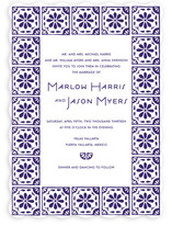 Block Printed Tile Wedding Invitations