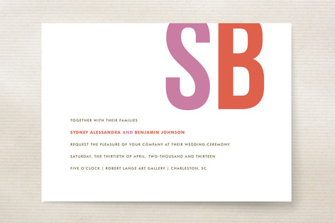 Brilliant and Bold Initials Wedding Invitations