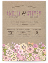 Burlap Bouquet Wedding Invitations