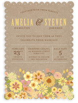 Burlap Bouquet Wedding Invitations