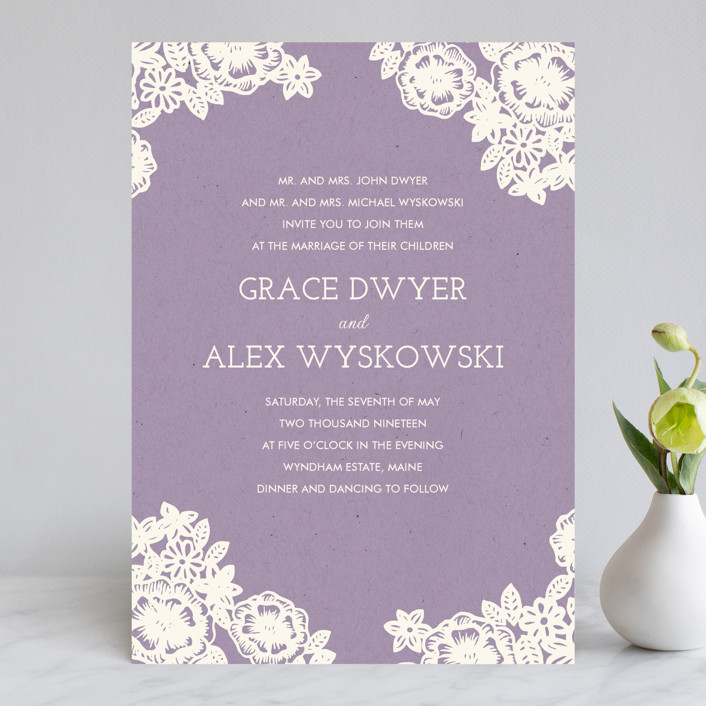 Кружева и свадебные приглашения Kraft