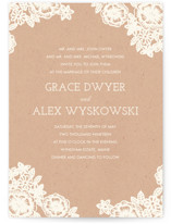 Lace and Kraft Wedding Invitations