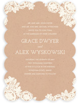 Lace and Kraft Wedding Invitations