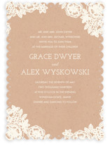 Lace and Kraft Wedding Invitations