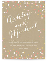 Golden Glittering Confetti Wedding Invitations