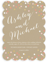 Golden Glittering Confetti Wedding Invitations