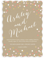 Golden Glittering Confetti Wedding Invitations
