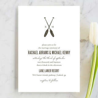 Lakeside Oars Wedding Invitations By Simplete Desi Minted Lakeside Oars Wedding Invitations