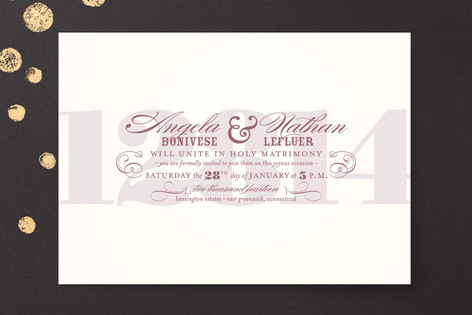 Bold Numerals Wedding Invitations