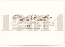 Bold Numerals Wedding Invitations