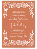 Block Printed Floral Wedding Invitations