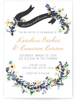 Floral Hand Painted Wedding Invitations