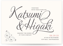 Dotted and Brush Wedding Invitations